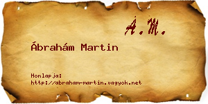Ábrahám Martin névjegykártya