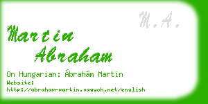 martin abraham business card