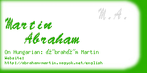 martin abraham business card